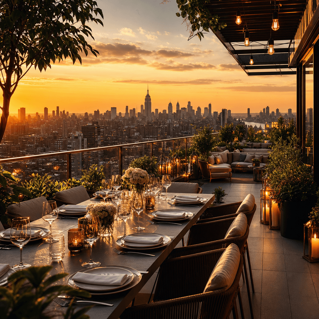 Golden hour on the terrace